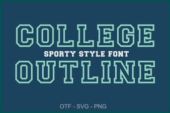 Creative College Outline Font Design Ideas